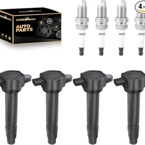 Set of 4 Ignition Coil Pack and Spark Plugs UF557 Replacement for Jeep