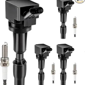 UF764 Ignition Coil Iridium Spark Plugs Set of 4pcs 93175 Replacement