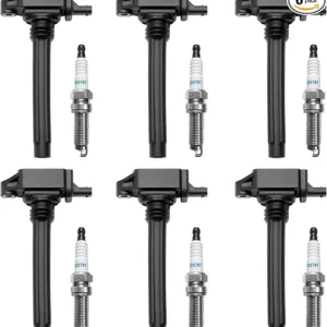 Ignition Coil & Spark Plugs Set of 6 Compatible with Chrysler 200 300
